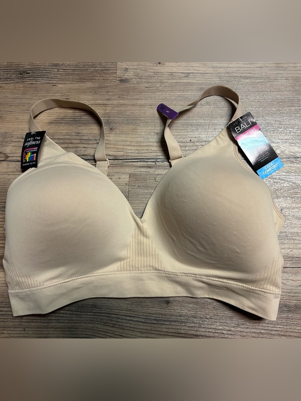 Bali Cool Comfort Revolution Smooth Nude Wireless T-Shirt Bra 2xl New